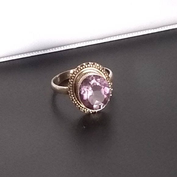 Genuine Amethyst Silver Ring - Picture 1 of 7